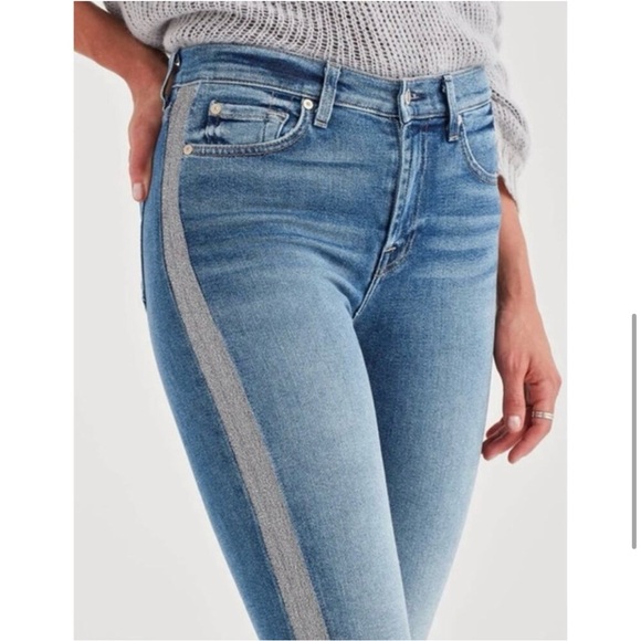 7 For All Mankind Denim - The High Waist Ankle Skinny Jeans in Luxe